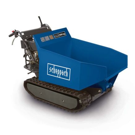 Scheppach DP5000 Tracked Dumper, 5.6hp Petrol Engine, 500kg Payload, Chain Drive, Hydraulic Tip